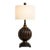 Vintage Fluted Melon-Form Table Lamp With Ivory Linen Drum Shade For Sale