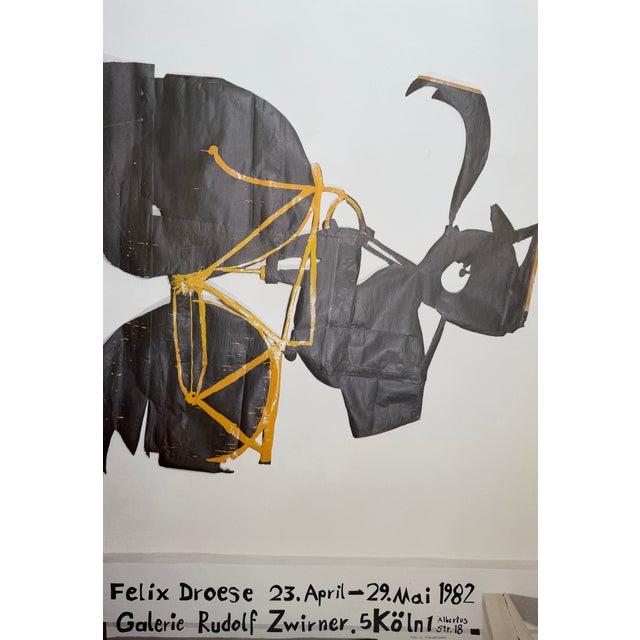 Paper Vintage Galerie Rudolf Zwirner 1982 Exhibition Poster by Felix Droese, Germany, 1980s For Sale - Image 7 of 7