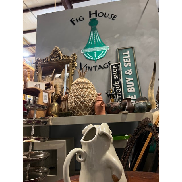 1970s 1970s Fits and Floyd White Ceramic Piggy Pitcher For Sale - Image 5 of 9