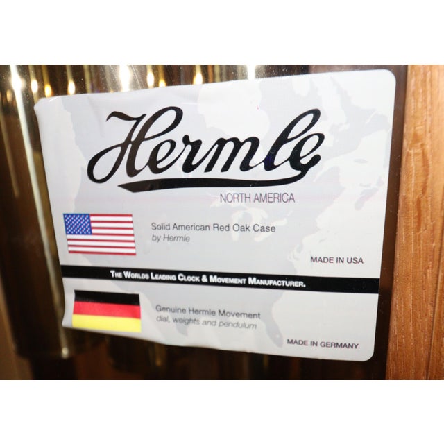 Hermle North America Red Oak Moonphase Grandfather Clock For Sale - Image 15 of 18