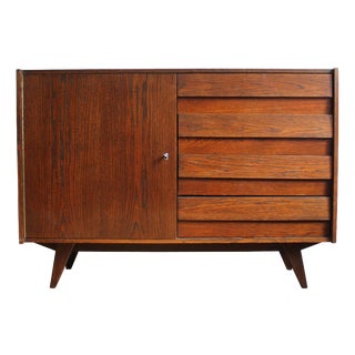 Vintage U-458 Sideboard in Dark Oak by Jiří Jiroutek for Interier Praha, Czechoslovakia, 1972 For Sale