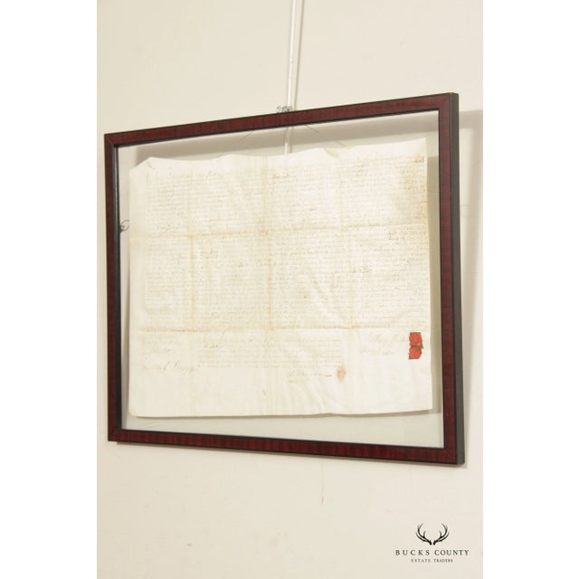 Antique 18th Century Deed in Pennsylvania Colony in County of Bucks, Signed by and Sealed Stamp of Anthony and Mary...