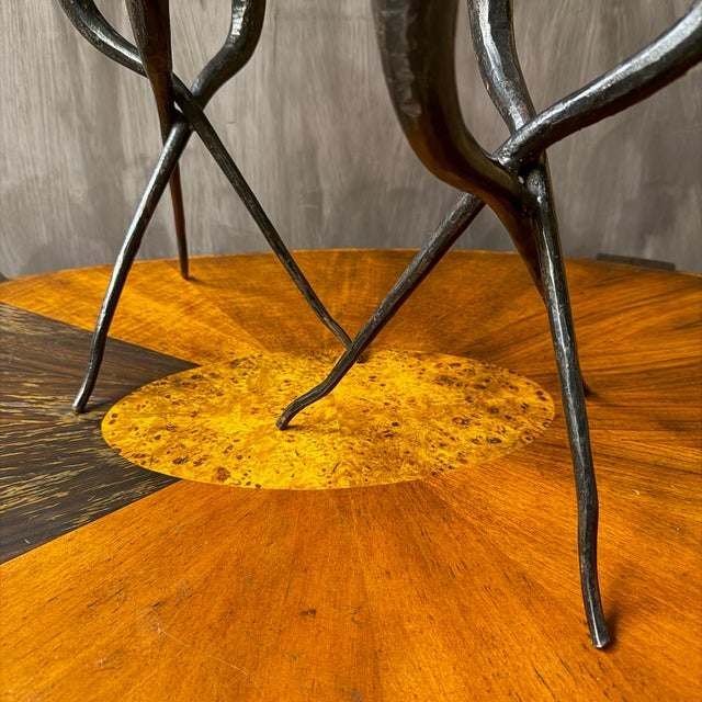 Metal Mid 20th Century Pair of Iron Brutalist Candle Holders For Sale - Image 7 of 15