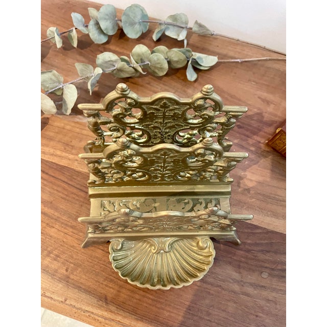 Vintage Bronze Letter Holder For Sale - Image 4 of 5