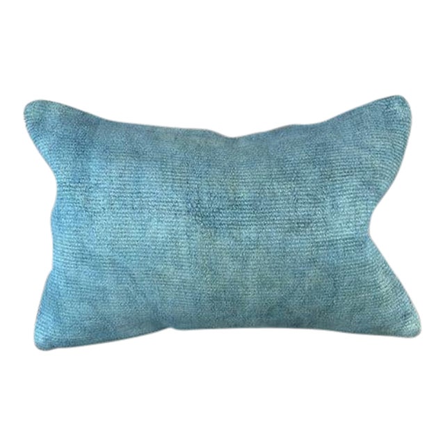 16 x 24 Hemp Pillow Turkish Cushion Natural Blue Pillow Cushion Cover #6220 For Sale