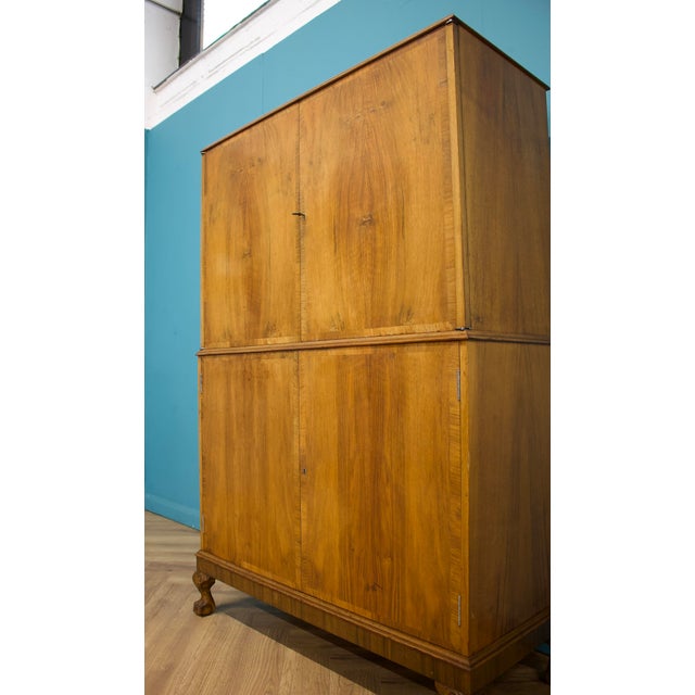 1920s Vintage Burr Walnut Drinks Cabinet, 1930s For Sale - Image 5 of 12