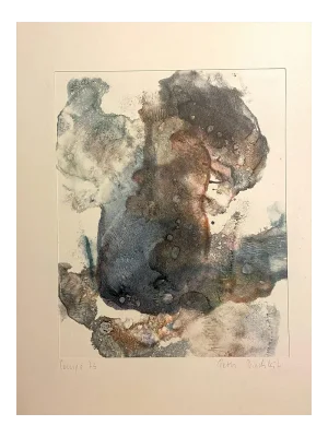 Peter Dischleit - Abstract Composition - Ink and Watercolor on Paper - 1973