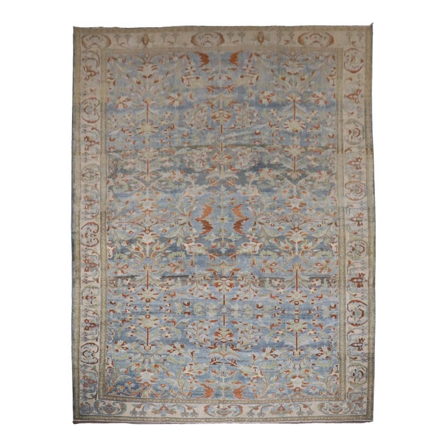 Antique Zabihi Collection Large Blue Persian Malayer Rug For Sale