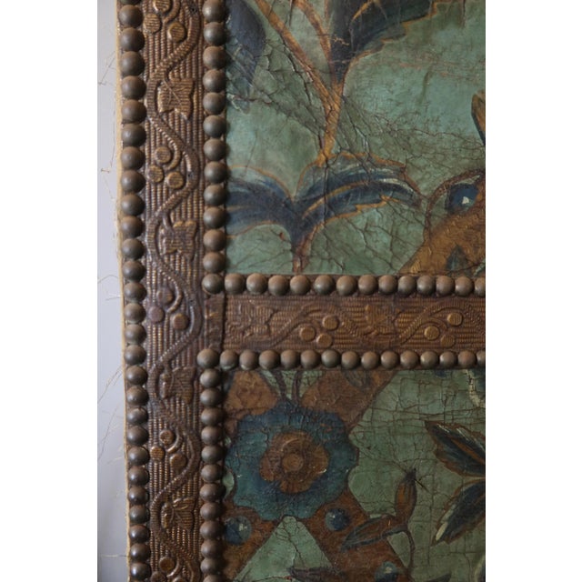 Antique Cordoba Leather Screen, 1600s For Sale - Image 5 of 16