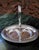 1940s French Antique Crystal & Silver Plate Cruet Serving Set Pair For Sale - Image 13 of 16