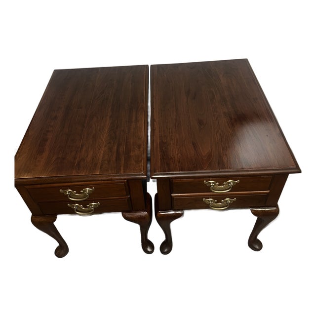 Vintage Queen Anne Style Bedside Tables For Sale