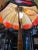 Antique Bent Caramel, Red /Orange Slag Glass Table Lamp For Sale - Image 4 of 12