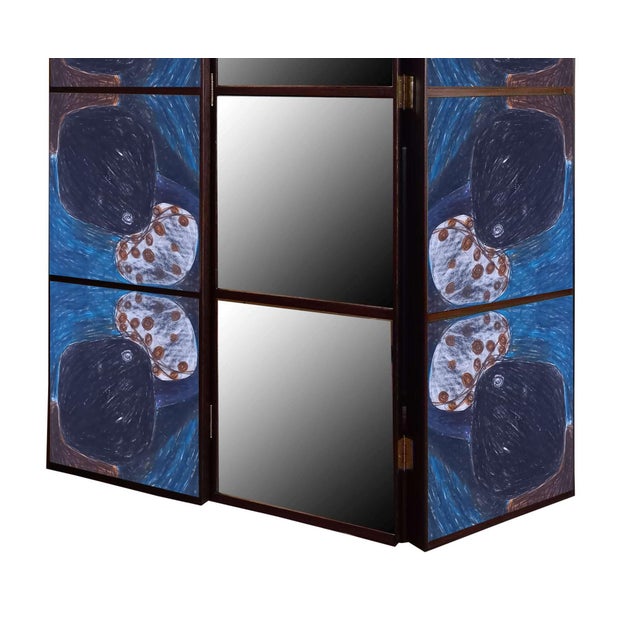 Not Yet Made - Made To Order Room Divider with Design and Mirror by Pietro Meccani for Meccani Design For Sale - Image 5 of 6