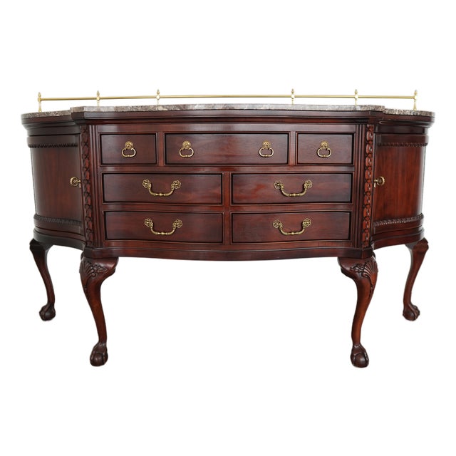 Vintage Century Furniture Marble-Top Sideboard For Sale