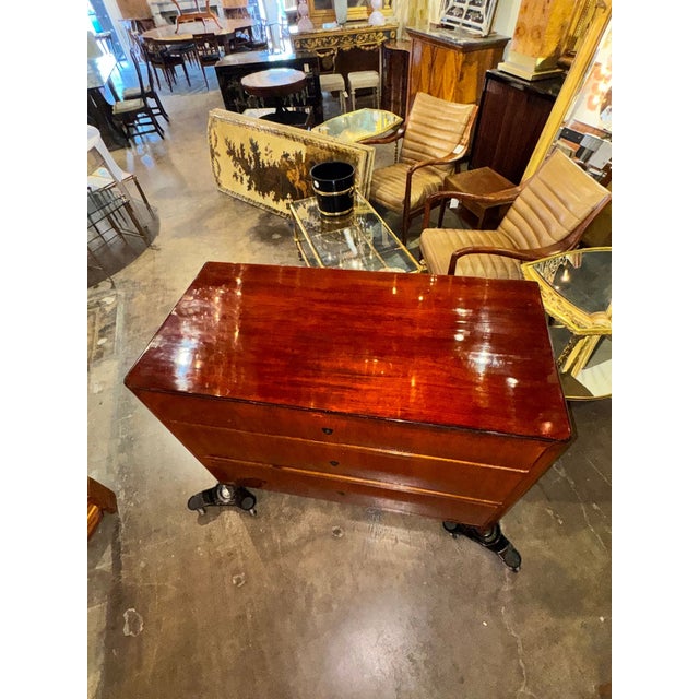Wood 19th C. German Biedermeier Mahogany Commode For Sale - Image 7 of 8