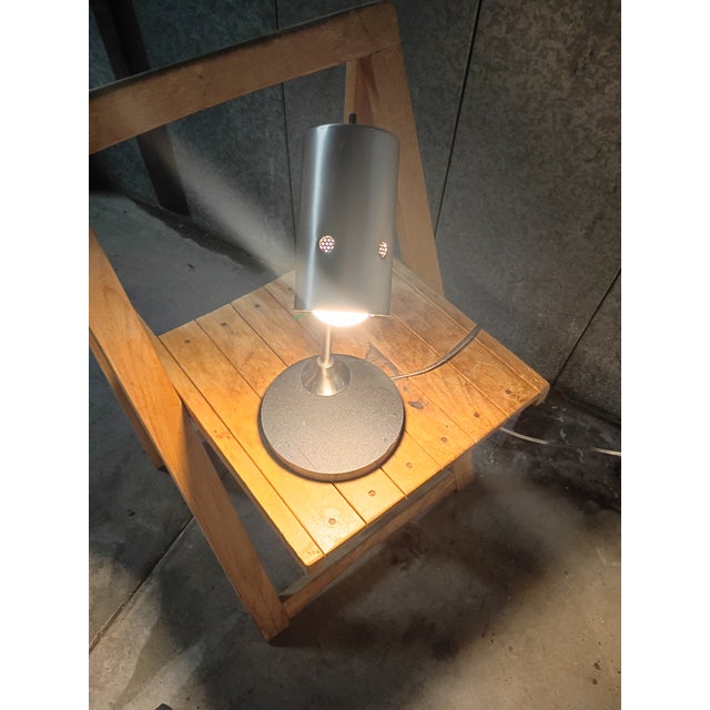 Custom Made Brushed Nickel Desk Lamp For Sale - Image 9 of 10