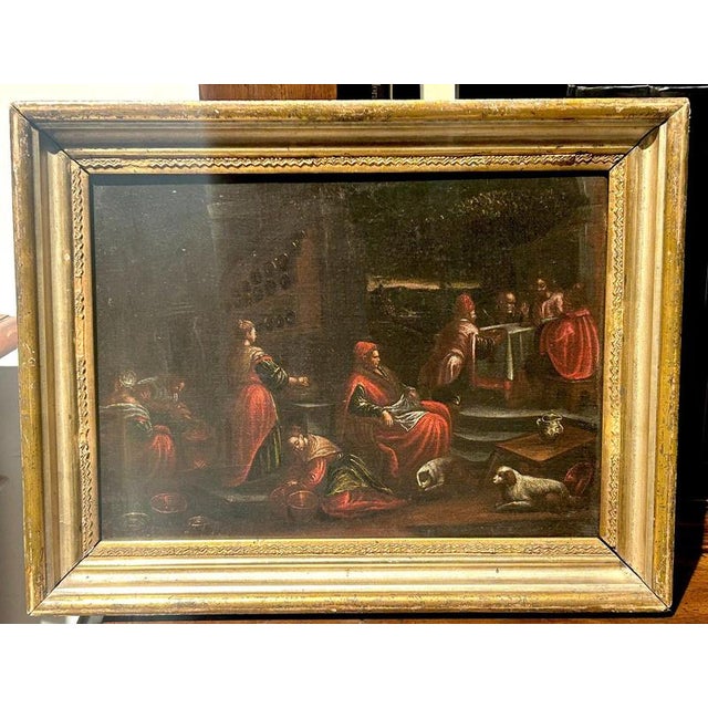 Circle of Bassano School, Figurative Composition, Oil Painting on Canvas, Set of 2 For Sale - Image 6 of 11
