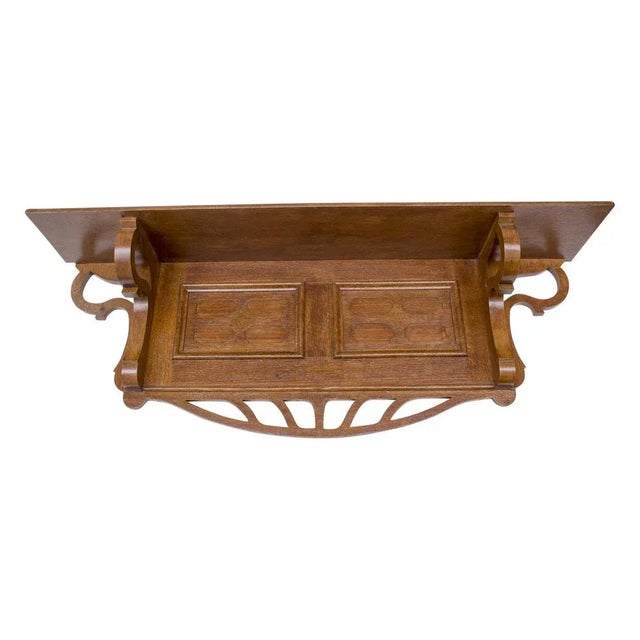 German Art Nouveau Wall Shelf in Oak, 1890s For Sale - Image 9 of 9