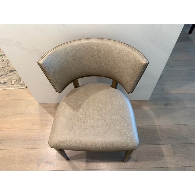 Mid-Century Modern Custom A. Rudin No. 781 Leather Gondola Dining Chairs For Sale - Image 3 of 9