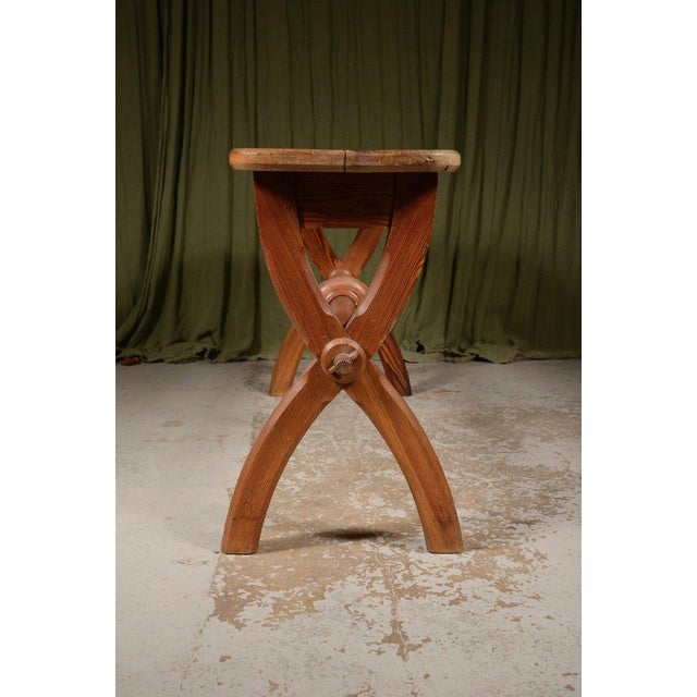 Gothic Reform Oregon Pine Bench or Hall Table, 1870s For Sale - Image 4 of 9