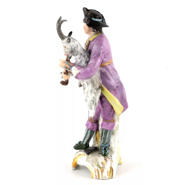 19th Century A Young Man with a Goat Figurine from KPM, Germany For Sale - Image 4 of 7