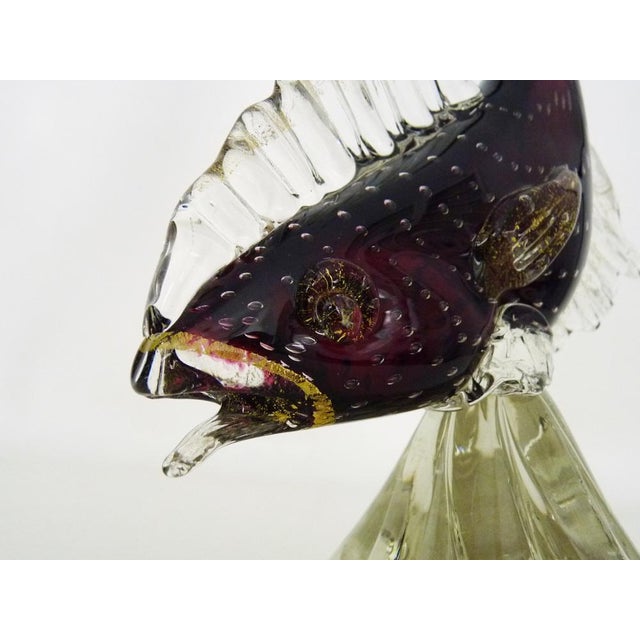 1970s Red and Transparent Murano Blown Glass Fish from Made Murano Glass, 1970s For Sale - Image 5 of 11