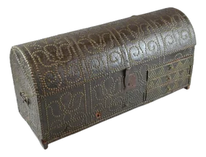 Studded Leather-Wrapped Dome Chest, 18th Century
