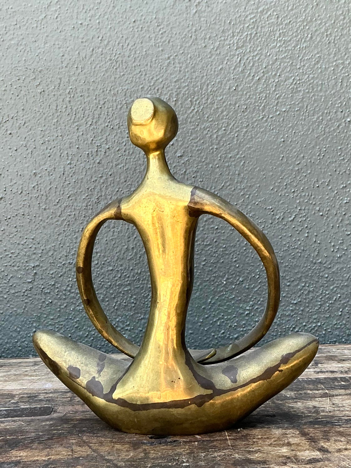Vintage Brass Abstract Figure - Top view