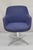 Vintage Mid Century Modern Blue Upholstered Chrome Swivel Base Club Arm Chair. Item features blue knubby wool upholstery,...