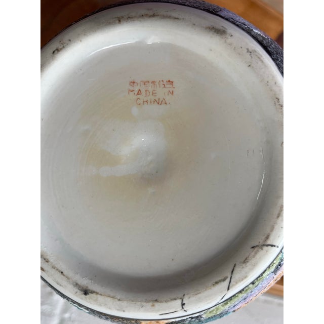 Postmodern Studio Pottery Vase, Textured Fat Lava Glaze Abstract Memphis Style For Sale - Image 9 of 11