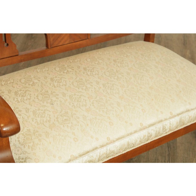 Cream Antique Victorian Renaissance Revival Lion Carved Mahogany Settee For Sale - Image 8 of 13