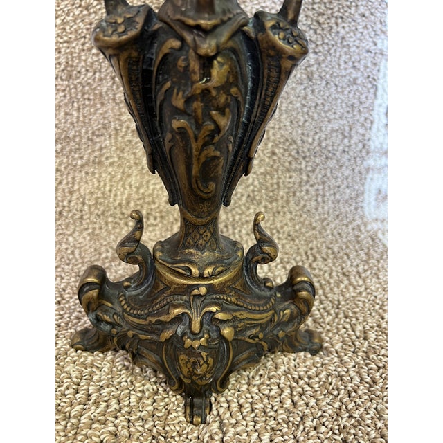 Mid 20th Century 5 Arm French Baroque, Gothic Candlestick For Sale - Image 10 of 12