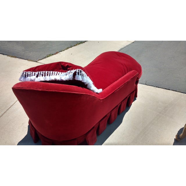 Antique Red Velvet Chaise Lounge Chairish