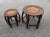 Contemporary 1970s Burnt Bamboo and Rattan 6-Leg Nesting Tables by Turtle and Crane - Styled After Gabriella Crespi - A Pair For Sale - Image 3 of 10