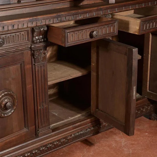 Italian Carved Bookcase with Iron Grid For Sale - Image 6 of 9