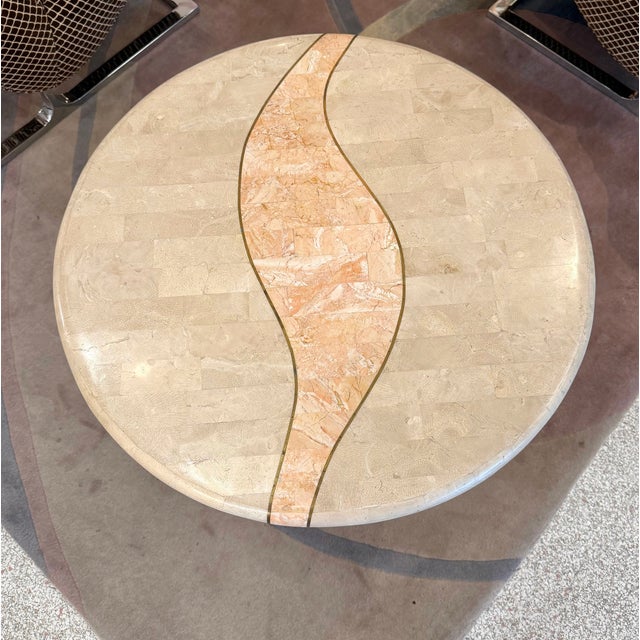Mid-Century Modern Vintage Tessellated Travertine Side Table by Casa Bique For Sale - Image 3 of 9