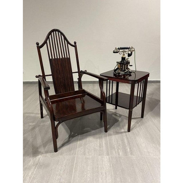 Very rare adjustable armchair with attributes of Josef Hoffmann executed by Jacob & Josef Kohn or Wienner Werkstatte....