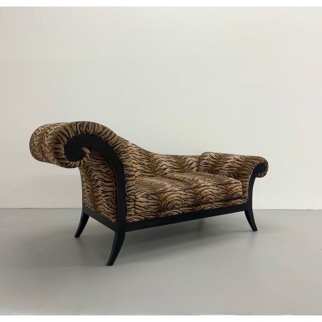 Thayer Coggin Vintage Thayer Coggin Tiger Scroll Arm Loveseat For Sale - Image 4 of 8
