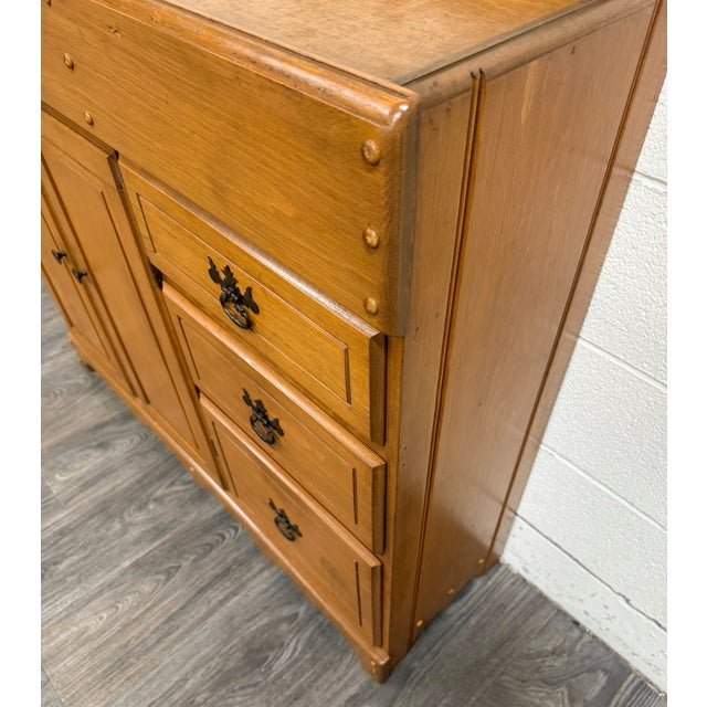 Brown Vintage Colonial Revival Oak Dry Sink Washstand Cabinet For Sale - Image 8 of 13