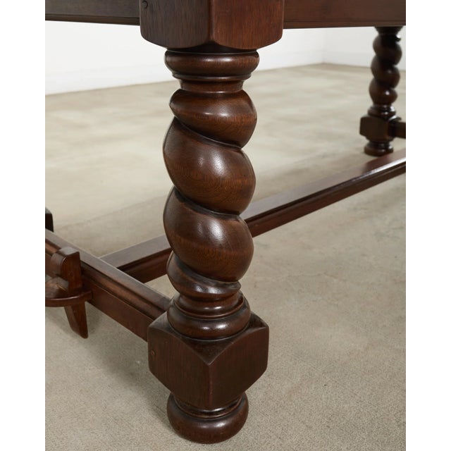 Country English Walnut Farmhouse Barley Twist Dining Table For Sale - Image 15 of 18
