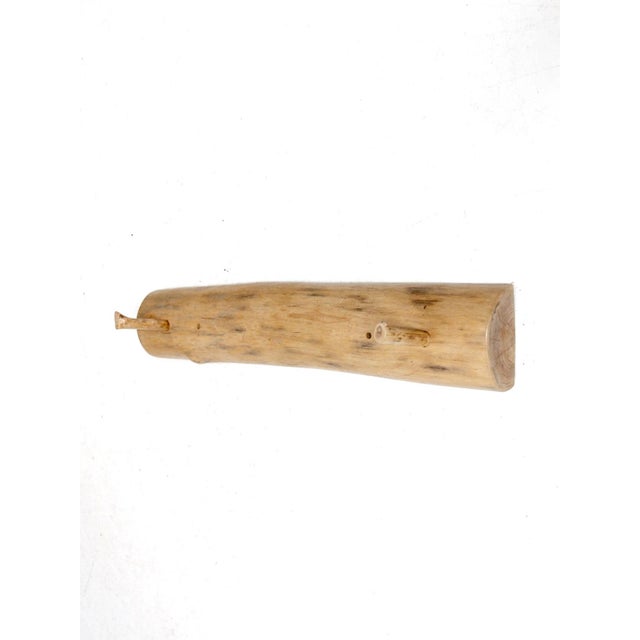 Vintage Hand-Carved Pine Wall Rack With Peg Hooks For Sale - Image 4 of 12