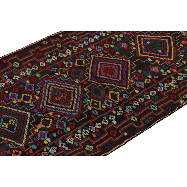 Vintage Afghan Tribal Kilim in Brown With Geometric Patterns, From Rug & Kilim For Sale In New York - Image 6 of 7