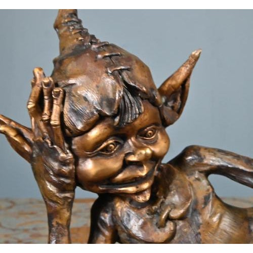 Elph Reading Statue in Bronze For Sale - Image 12 of 18