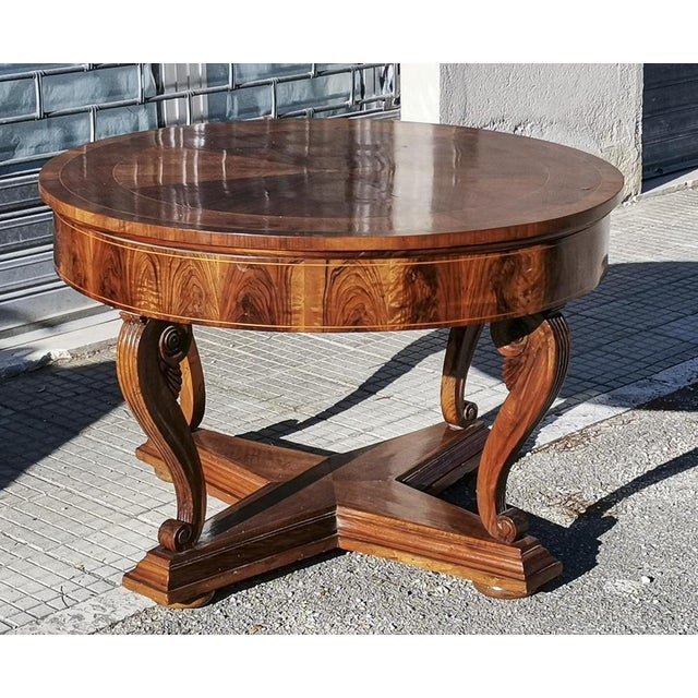 Empire Dining Table in Walnut, Italy, 1870s For Sale - Image 10 of 18