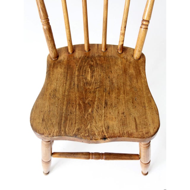 Antique Primitive Plank Seat Farmhouse Chair For Sale - Image 11 of 13