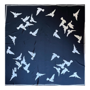 Yves Saint Laurent Silk Scarf Black Bird