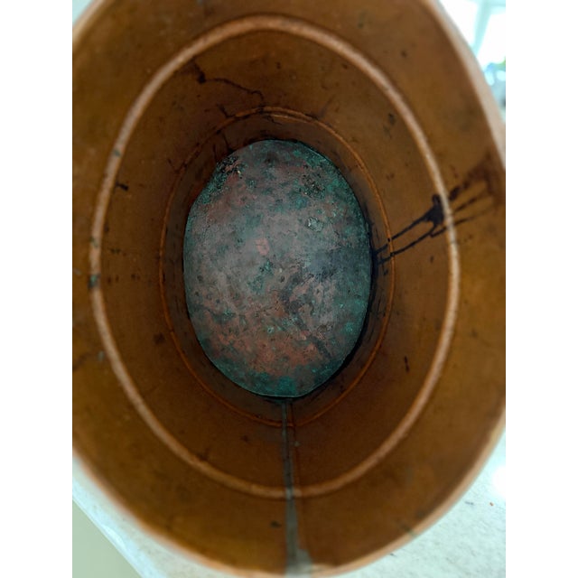 Copper Antique Copper & Repoussé Brass Victorian-Style Wastepaper Basket / Decorative Waste Bin For Sale - Image 8 of 12