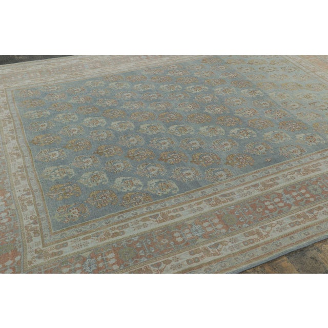 Rug & Kilim Antique Qashqai Persian Rug With Blue, Rust and Ivory Tones - Rug & Kilim For Sale - Image 4 of 7