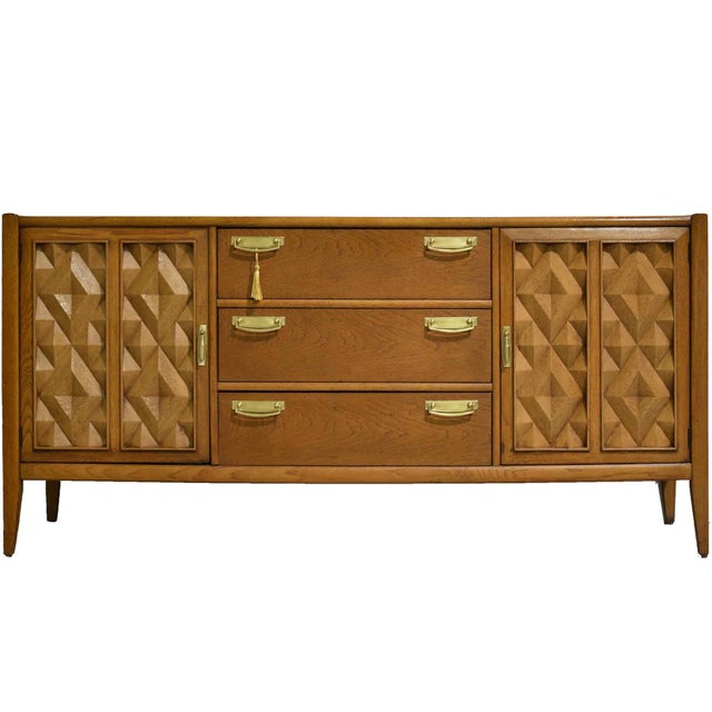 Mid Century Modern Diamond Head Credenza Premier by Broyhill For Sale - Image 14 of 14