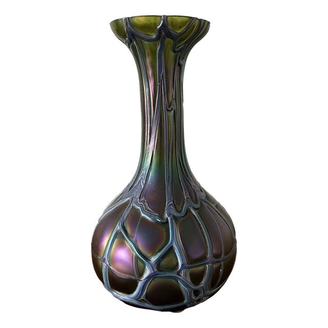 Art Nouveau Favrille Blown Glass Vase from Pallme König, Austria, 1920s For Sale